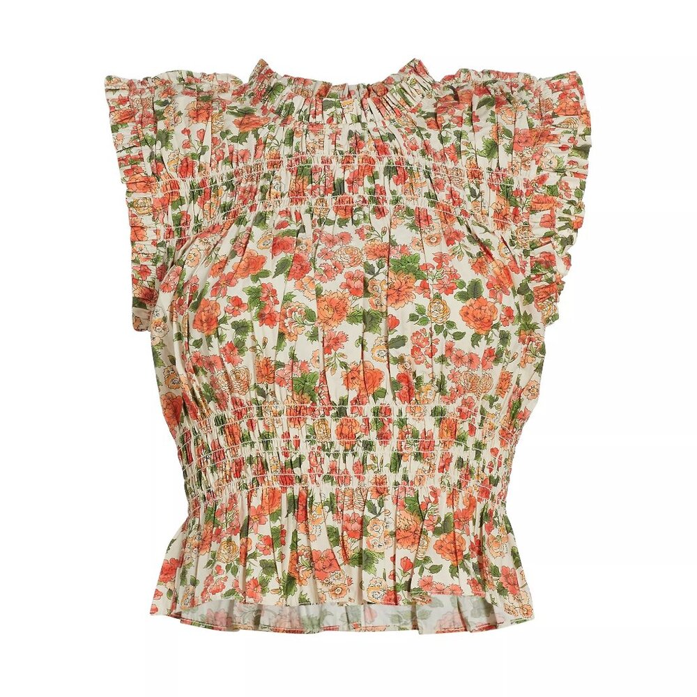 Doen Nina Smocked Floral Top - Liberty London Fabric, Size Small